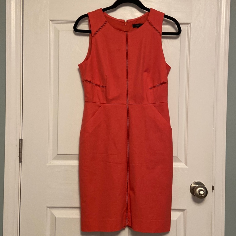 J Crew ladder stick dress coral 6P 6 petite